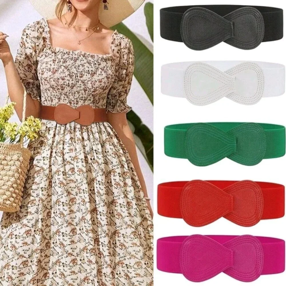 1Pcs Women's Elastic Belt With BowKnot Decoration